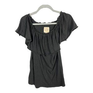 Chaser gray top ruffle‎ neck women’s size small
